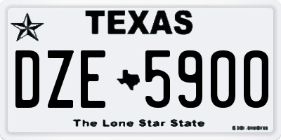 TX license plate DZE5900