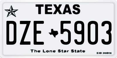 TX license plate DZE5903