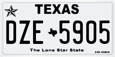 TX license plate DZE5905