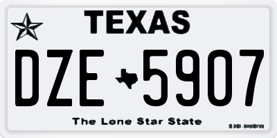 TX license plate DZE5907