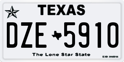 TX license plate DZE5910