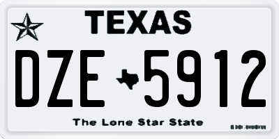 TX license plate DZE5912