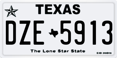 TX license plate DZE5913