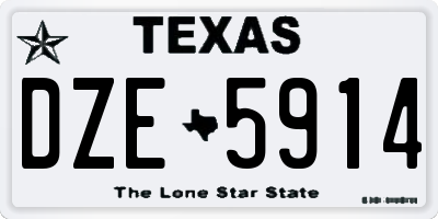 TX license plate DZE5914