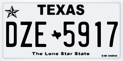 TX license plate DZE5917