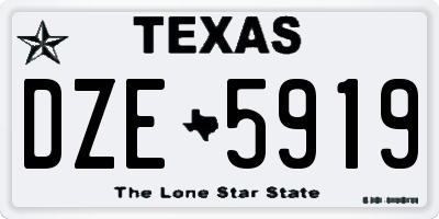 TX license plate DZE5919