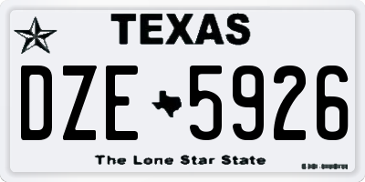 TX license plate DZE5926