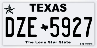 TX license plate DZE5927