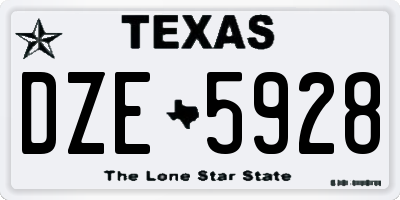 TX license plate DZE5928