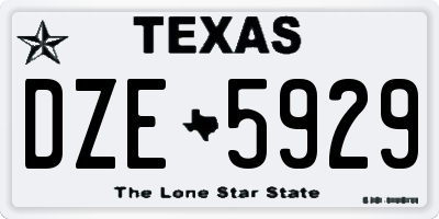TX license plate DZE5929