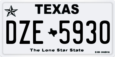 TX license plate DZE5930