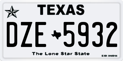 TX license plate DZE5932