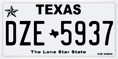 TX license plate DZE5937