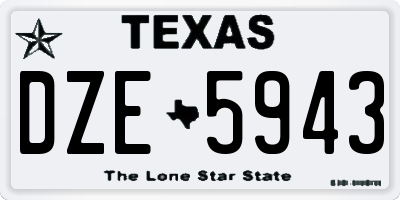 TX license plate DZE5943