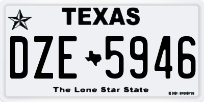 TX license plate DZE5946