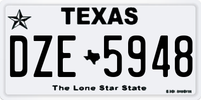 TX license plate DZE5948