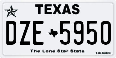 TX license plate DZE5950