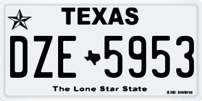 TX license plate DZE5953