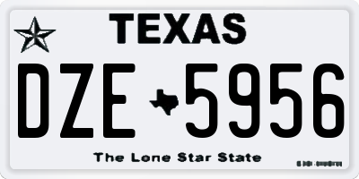 TX license plate DZE5956