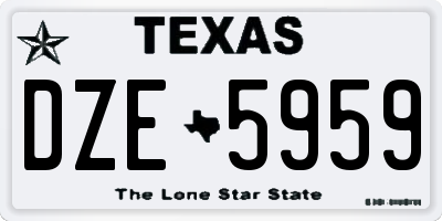 TX license plate DZE5959