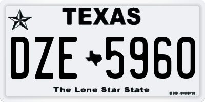 TX license plate DZE5960