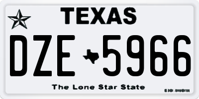 TX license plate DZE5966