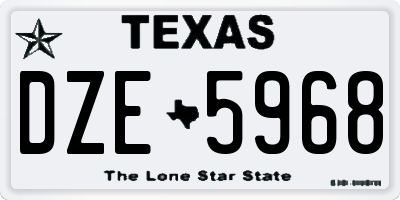 TX license plate DZE5968