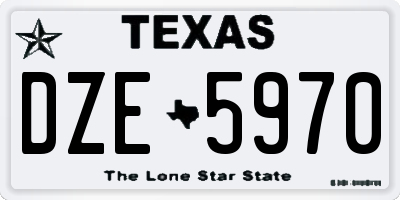 TX license plate DZE5970