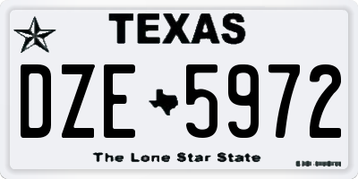 TX license plate DZE5972