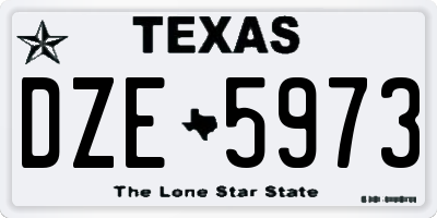 TX license plate DZE5973