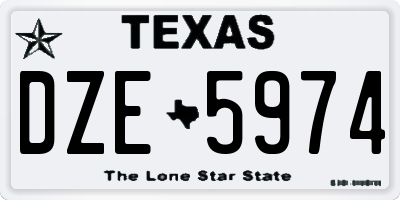 TX license plate DZE5974