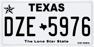TX license plate DZE5976