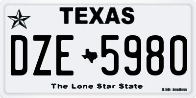 TX license plate DZE5980