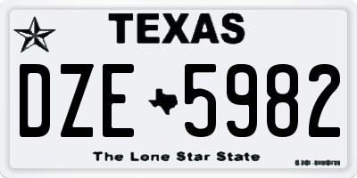 TX license plate DZE5982
