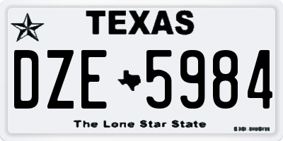 TX license plate DZE5984