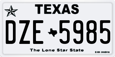 TX license plate DZE5985