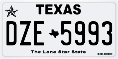 TX license plate DZE5993