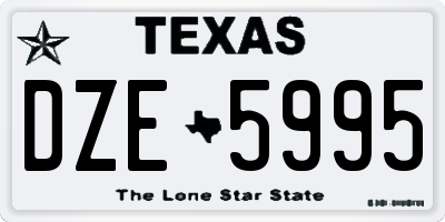 TX license plate DZE5995