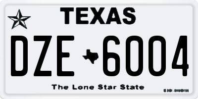 TX license plate DZE6004