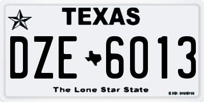 TX license plate DZE6013