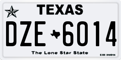 TX license plate DZE6014