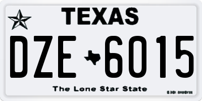 TX license plate DZE6015