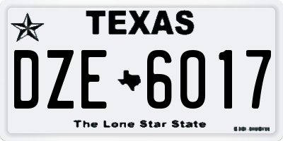 TX license plate DZE6017