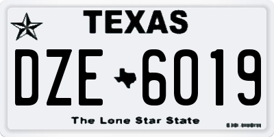 TX license plate DZE6019