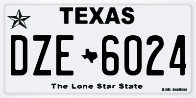 TX license plate DZE6024