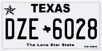 TX license plate DZE6028