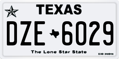 TX license plate DZE6029