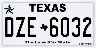 TX license plate DZE6032