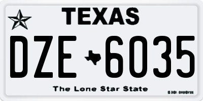 TX license plate DZE6035