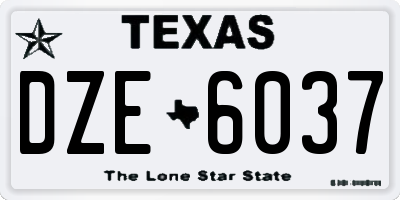 TX license plate DZE6037